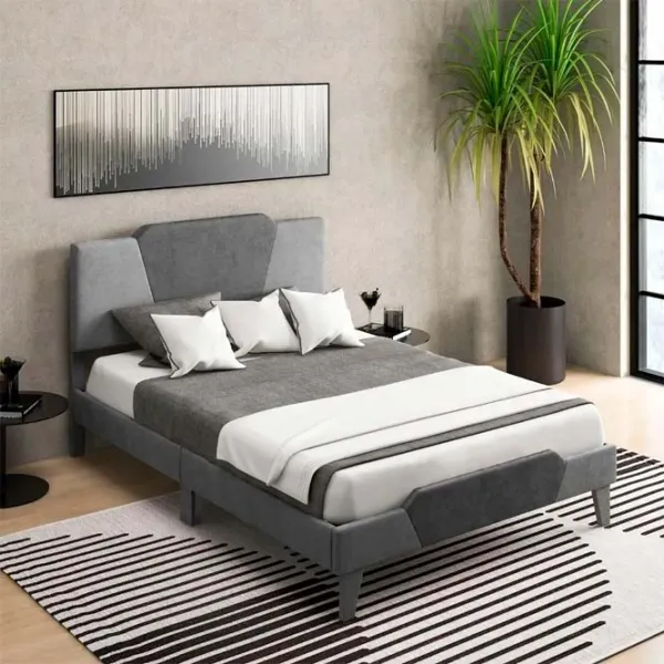 Pat Costway HU10449GR-D 140 x 200 cm / Masiv / Gray photo 5