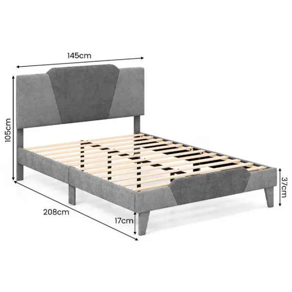 Pat Costway HU10449GR-D 140 x 200 cm / Masiv / Gray photo 6