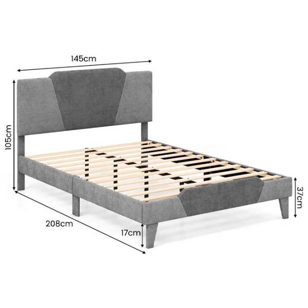 Pat Costway HU10449GR-D 140 x 200 cm / Masiv / Gray photo 6