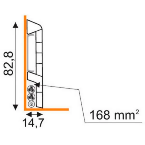 Plintă Aspro W9 Q Slim Midas PVC / 2500 mm photo 2