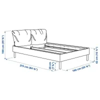 Кровать Ikea Sagesund/Lindbaden 160 x 200 см / Шпон / Коричневый photo 8