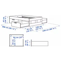 Кровать Ikea Brimnes Lindbaden 140 x 200 см / ЛДСП / Белый photo 6