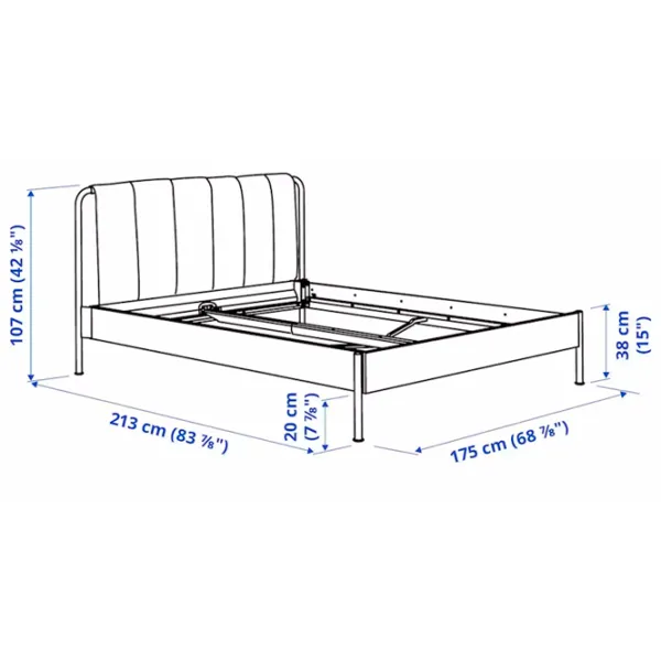 Pat Ikea Tallasen/Kulsta/Vesteroy 160 x 200 cm / Oțel / Sage Green photo 14