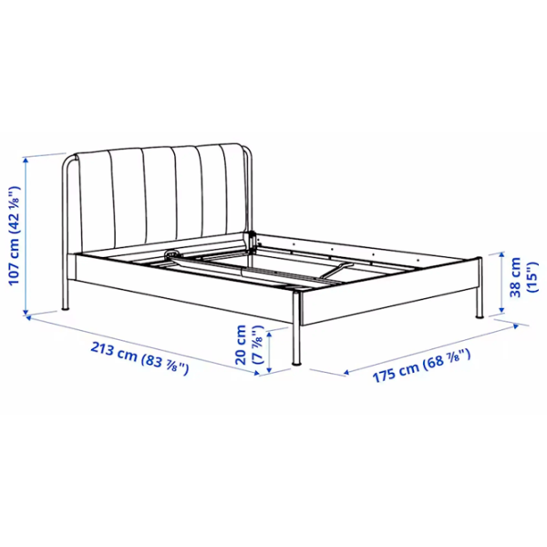 Pat Ikea Tallasen/Kulsta/Vesteroy 160 x 200 cm / Oțel / Sage Green photo 14