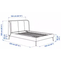 Кровать Ikea Tufjord/Tallmyra/Lonset 140 x 200 см / Шпон / Белый photo 8