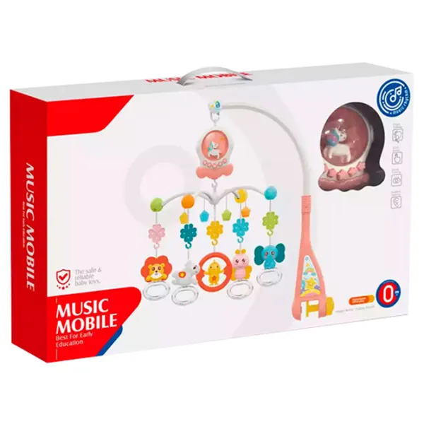 Jucărie pentru pătuțuri și cărucioare Huanger Music Mobile HE0312 1+ / Pink photo 2
