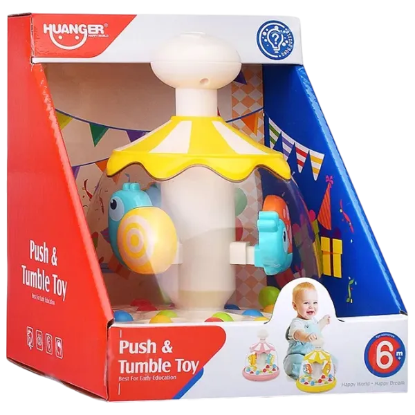Jucărie de împins și tras Huanger Animal carousel HE8086 3+ / Multicolor photo 4