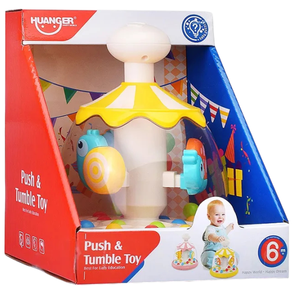 Jucărie de împins și tras Huanger Animal carousel HE8086 3+ / Multicolor photo 4