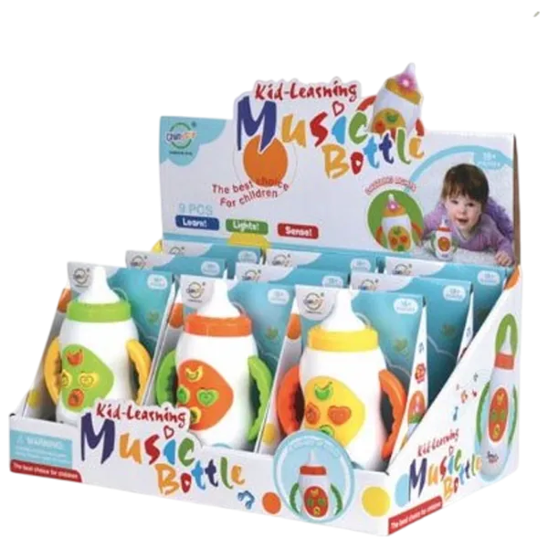 Sticluță Optmarket The bottle with sound  6 luni / Plastic / Multicolor photo 1