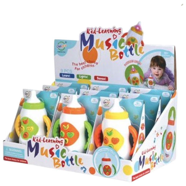 Sticluță Optmarket The bottle with sound  6 luni / Plastic / Multicolor photo 1