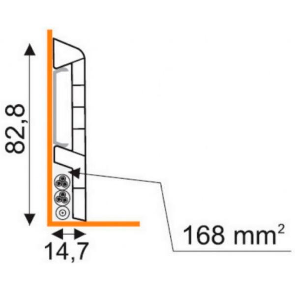 Plintă Aspro W6 Q Slim Midas PVC / 2500 mm photo 2
