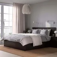 Кровать Ikea Malm Luroy 2 160 x 200 см / Шпон / Черно-Коричневый photo 2