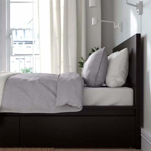 Кровать Ikea Malm Luroy 2 160 x 200 см / Шпон / Черно-Коричневый photo 4