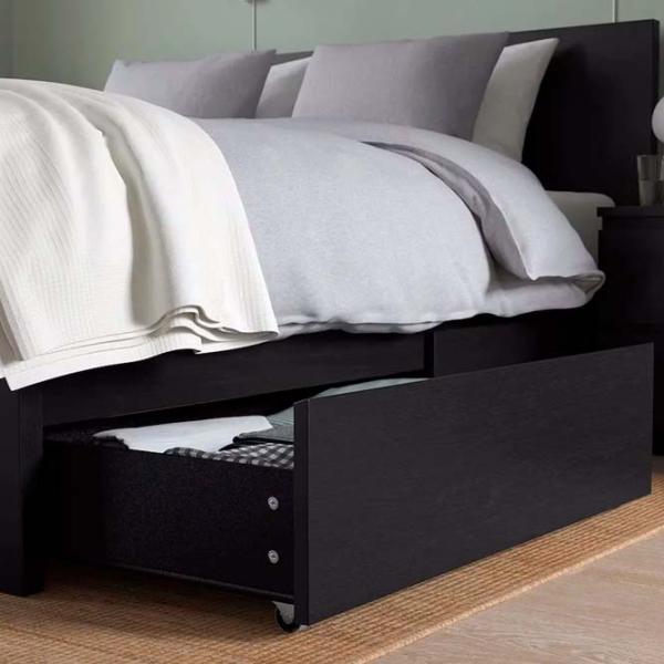Кровать Ikea Malm Luroy 2 160 x 200 см / Шпон / Черно-Коричневый photo 5