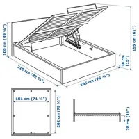 Кровать Ikea Malm 180 x 200 см / Массив / Белый photo 8
