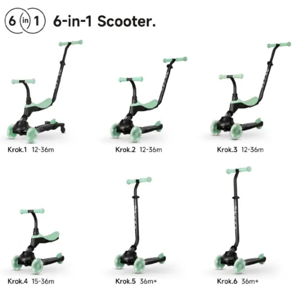 Детский трёхколёсный самокат Qplay Sema Evo (00-00942330) 50 кг/ Jade Green photo 7