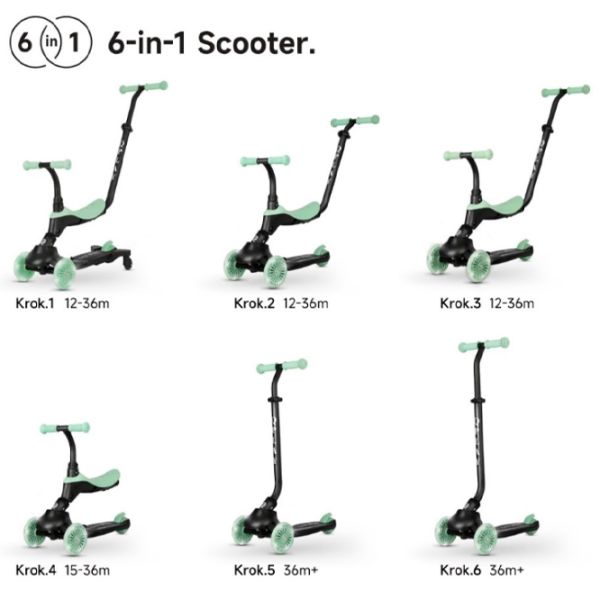 Детский трёхколёсный самокат Qplay Sema Evo (00-00942330) 50 кг/ Jade Green photo 7