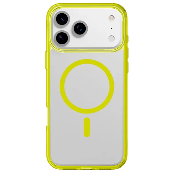 Husă pentru smartphone Apple iPhone 17 Pro Max Cellularline / MagSafe Back / TPU / Transparent Lime photo 1