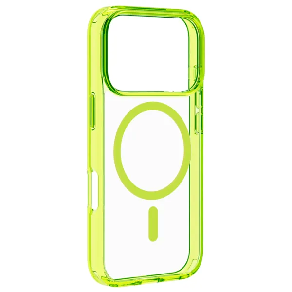 Husă pentru smartphone Apple iPhone 17 Pro Max Cellularline / MagSafe Back / TPU / Transparent Lime photo 3