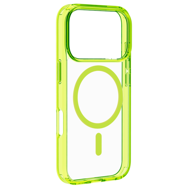 Husă pentru smartphone Apple iPhone 17 Pro Max Cellularline / MagSafe Back / TPU / Transparent Lime photo 3