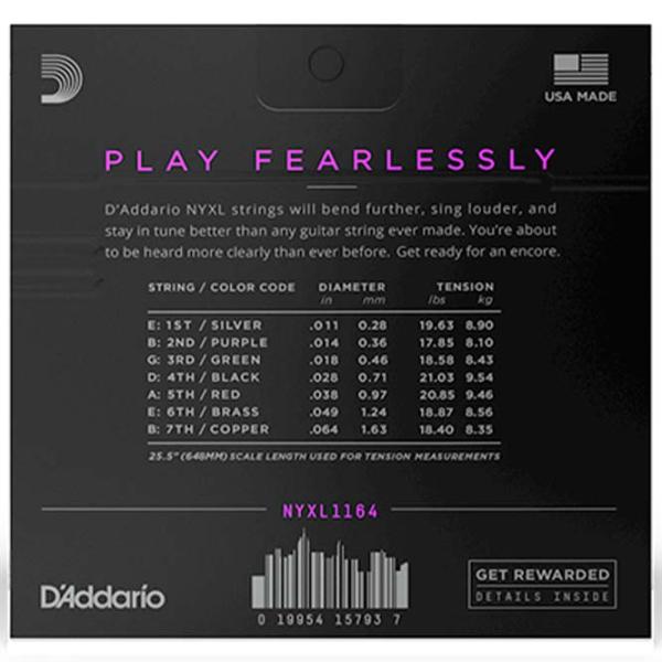 Струны D'Addario NYXL1164   / Cталь photo 2