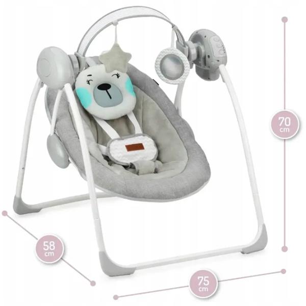 Leagăn pentru bebeluși MoMi Liss Baby Swing Bear (01280338) 9 kg/ Turquoise photo 7