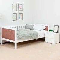 Кровать Mobicasa Anna 90 x 200 см / Дерево / Белый