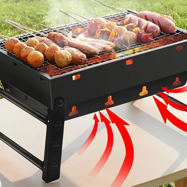 Grătar 4Life BBQ Grill AT95 Brichete, cărbuni / Portabil photo 8