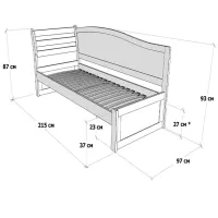 Кровать Mobicasa Rapunzel 90 x 200 см / Дерево / Белый photo 6