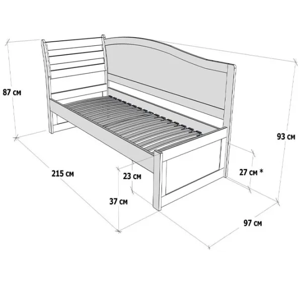 Pat Mobicasa Rapunzel 90 x 200 cm / Lemn / White photo 4 Pat Mobicasa Rapunzel 90 x 200 cm / Lemn / White photo 4