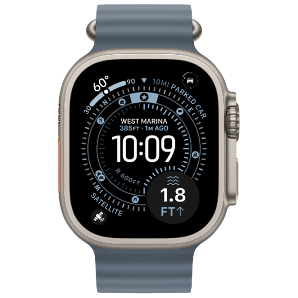 Ceas inteligent Apple Watch Ultra 3  1.98" / 49 mm / Natural Titanium - Blue Anchor / MEWH4QI/A photo 3 Ceas inteligent Apple Watch Ultra 3  1.98" / 49 mm / Natural Titanium - Blue Anchor / MEWH4QI/A photo 3