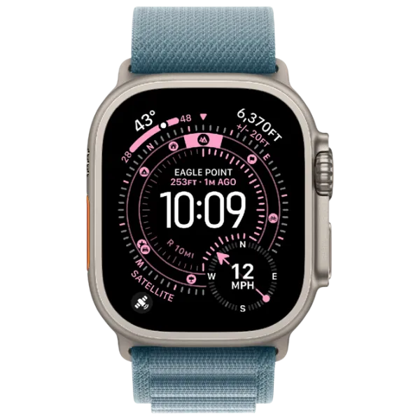 Ceas inteligent Apple Watch Ultra 3  1.98" / 49 mm / Natural Titanium - Light blue / MEWK4QI/A photo 3 Ceas inteligent Apple Watch Ultra 3  1.98" / 49 mm / Natural Titanium - Light blue / MEWK4QI/A photo 3