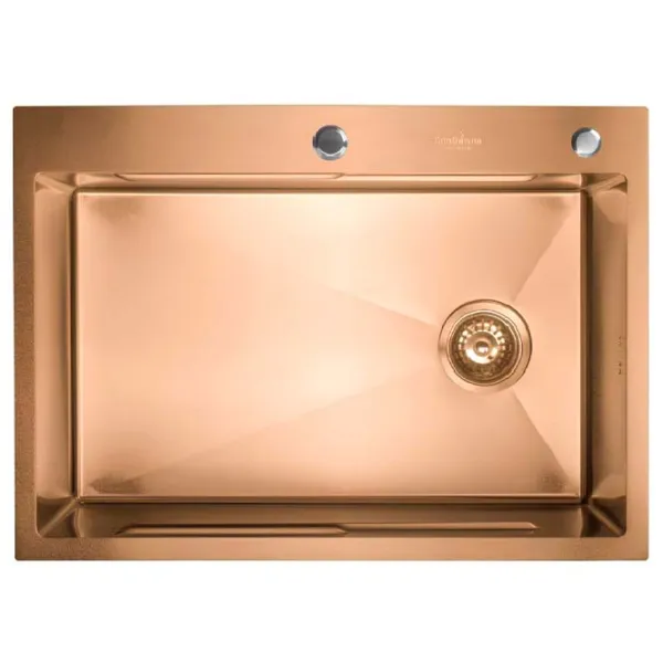 Chiuvetă SanDonna HD7050 70 x 50 / Oțel inoxidabil / Gold photo 2