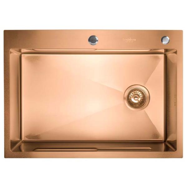 Chiuvetă SanDonna HD7050 70 x 50 / Oțel inoxidabil / Gold photo 2