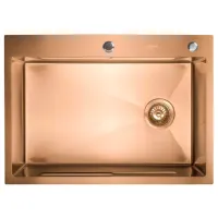 Chiuvetă SanDonna HD7050 70 x 50 / Oțel inoxidabil / Gold photo 2