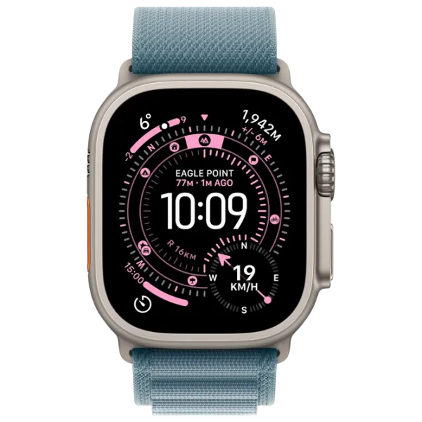 Ceas inteligent Apple Watch Ultra 3  1.98" / 49 mm / Natural Titanium - Light blue / MEWM4QI/A photo 2 Ceas inteligent Apple Watch Ultra 3  1.98" / 49 mm / Natural Titanium - Light blue / MEWM4QI/A photo 2