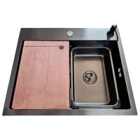 Chiuvetă SanDonna HD7050 70 x 50 / Oțel inoxidabil / Black