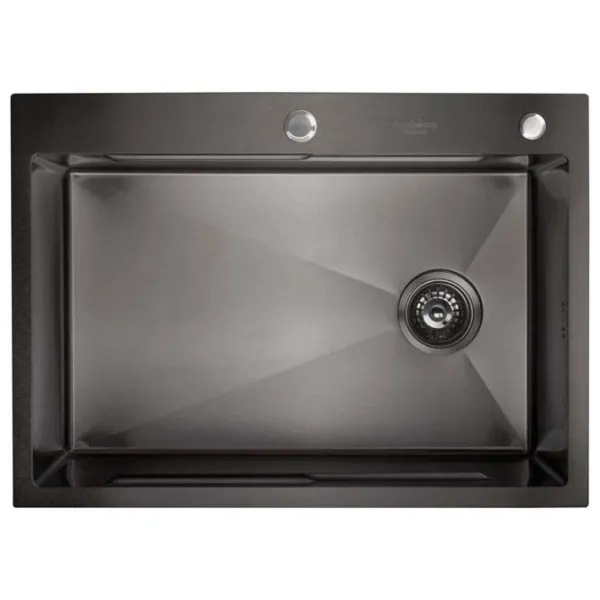Кухонная мойка SanDonna HD7050 70 x 50 / Нержавеющая сталь / Черный photo 2
