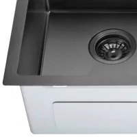 Chiuvetă SanDonna HD7850 double 78 x 50 / Oțel inoxidabil / Black photo 3