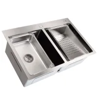 Chiuvetă SanDonna HD7850 double 78 x 50 / Oțel inoxidabil / Satin 