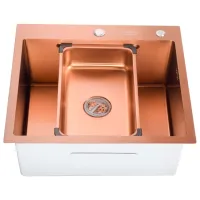 Chiuvetă SanDonna HD5550 55 x 50 / Oțel inoxidabil / Copper