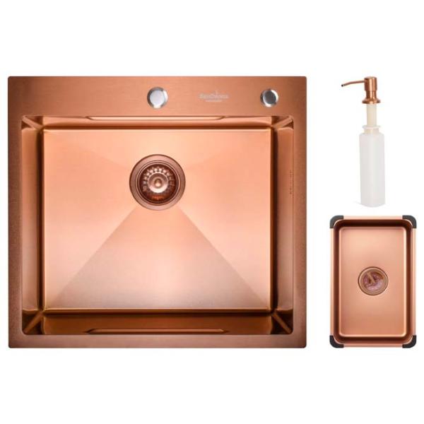 Chiuvetă SanDonna HD5550 55 x 50 / Oțel inoxidabil / Copper photo 3