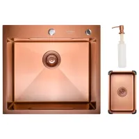 Chiuvetă SanDonna HD5550 55 x 50 / Oțel inoxidabil / Copper photo 3