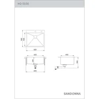 Chiuvetă SanDonna HD5550 55 x 50 / Oțel inoxidabil / Copper photo 5