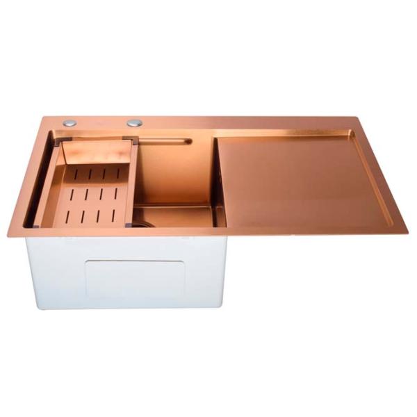 Chiuvetă SanDonna HD7850 78 x 50 / Oțel inoxidabil / Copper photo 1