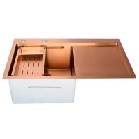 Chiuvetă SanDonna HD7850 78 x 50 / Oțel inoxidabil / Copper