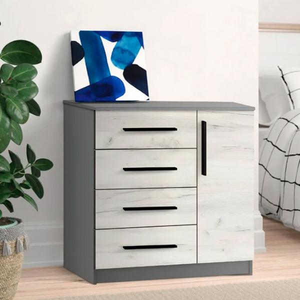 Noptiere Modern Kenon 4+1S 88 x 95 x 38 / PAL / Gray photo 2 Noptiere Modern Kenon 4+1S 88 x 95 x 38 / PAL / Gray photo 2
