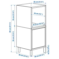 Тумбочки Ikea Eket 80 x 35 x 35см / ЛДСП / Dark grey photo 8