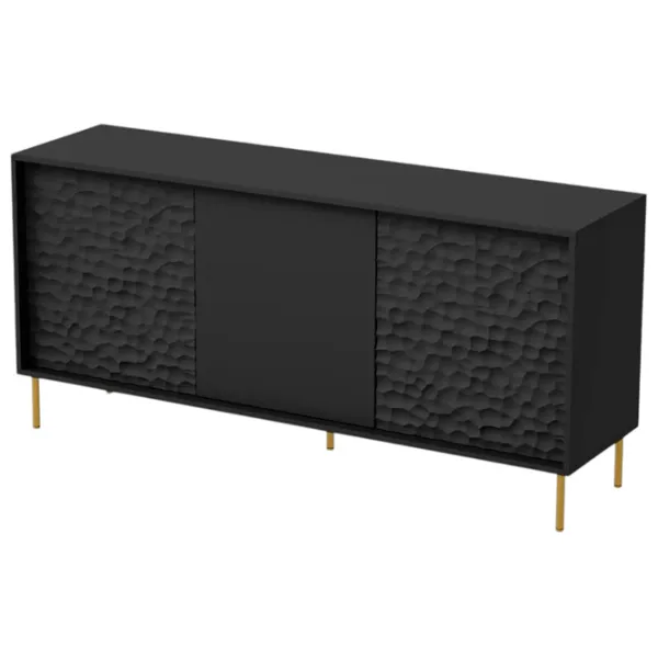 Тумбочки Halmar Bullet KM-1 73 x 155 x 41см / ЛДСП / Black photo 1