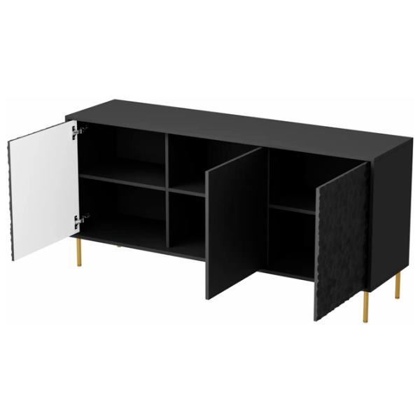 Тумбочки Halmar Bullet KM-1 73 x 155 x 41см / ЛДСП / Black photo 4